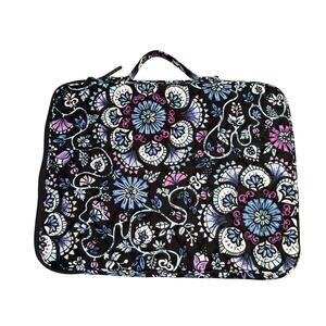 Vera Bradley Laptop Sleeve Case Flower Doyly Design Side Zip Padded 14x11
